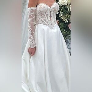 Strapless White Lace Women Dress